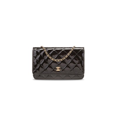 CHANEL BLACK QUILTED PATENT LEATHER CLASSIC WOC CLUTCH BAG AP0250 (19*13*3cm)